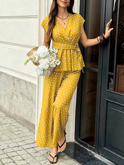 Polka Muse Chic 2-Piece Summer Co-Ord Set