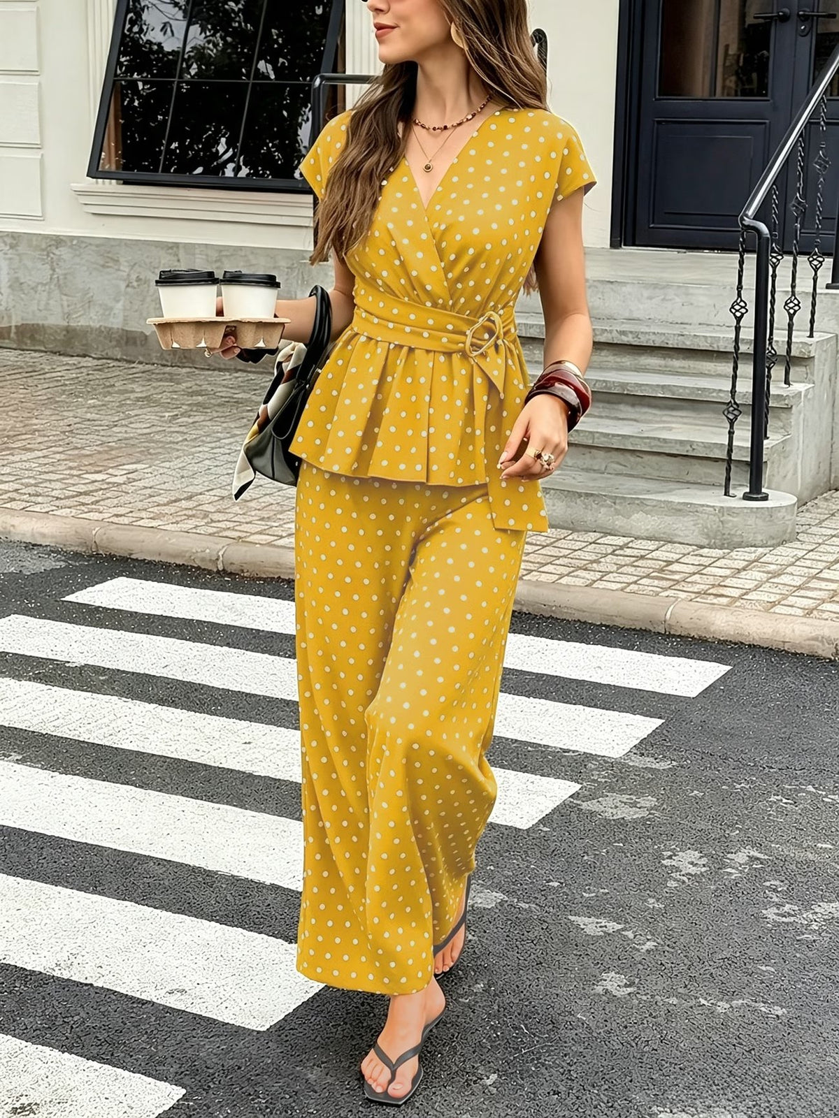Polka Muse Chic 2-Piece Summer Co-Ord Set