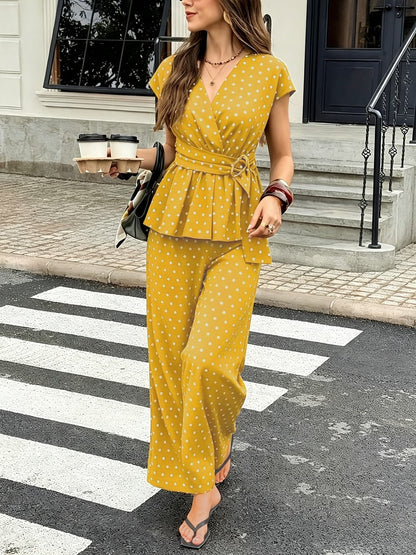 Polka Muse Chic 2-Piece Summer Co-Ord Set
