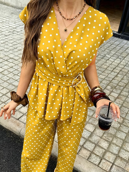 Polka Muse Chic 2-Piece Summer Co-Ord Set