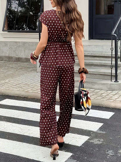 Polka Muse Chic 2-Piece Summer Co-Ord Set