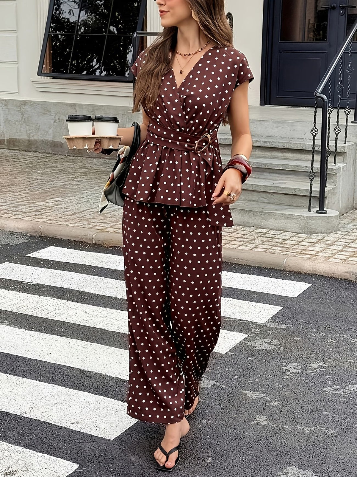 Polka Muse Chic 2-Piece Summer Co-Ord Set