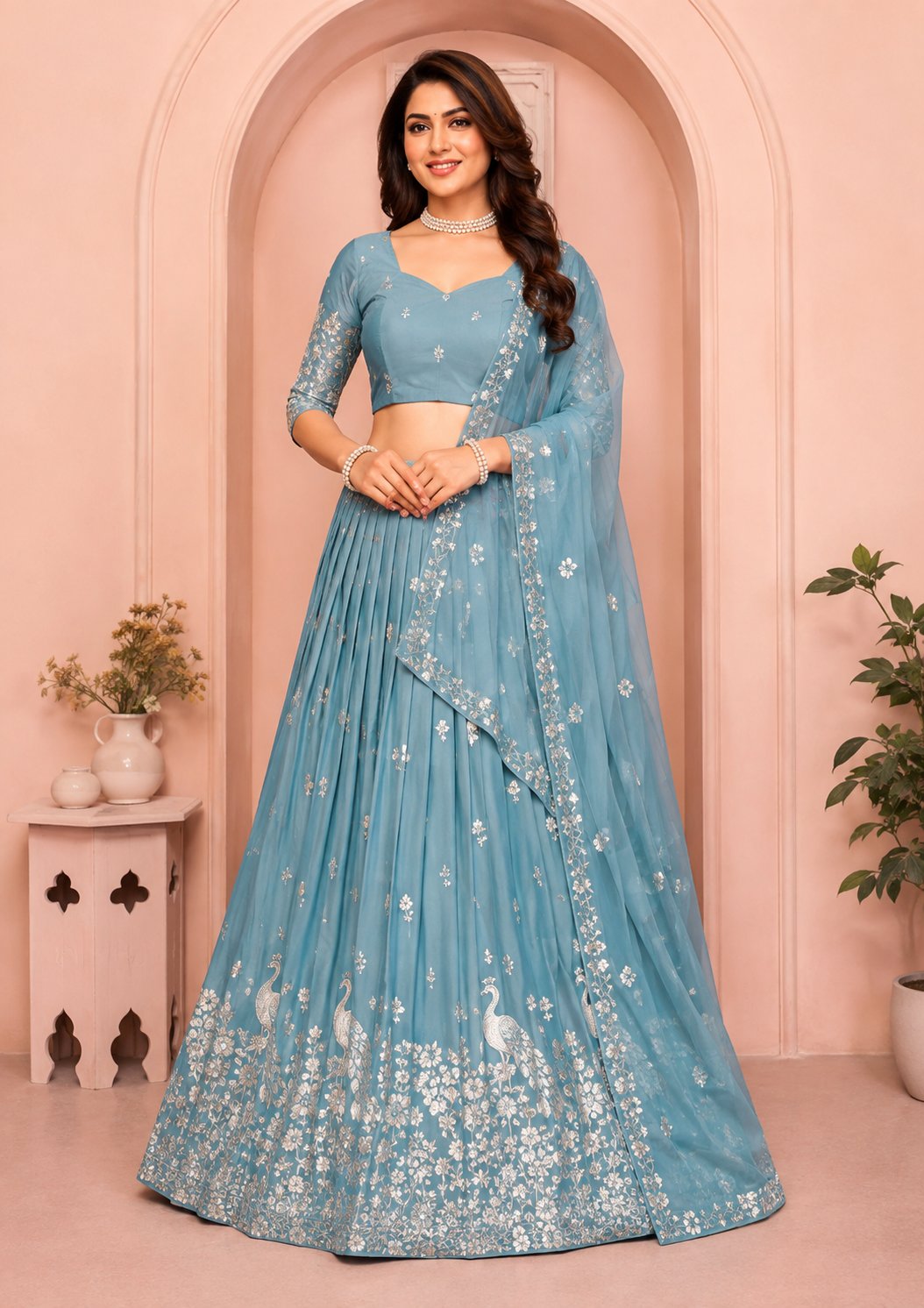 Olive Royale Embroidered Lehenga Set