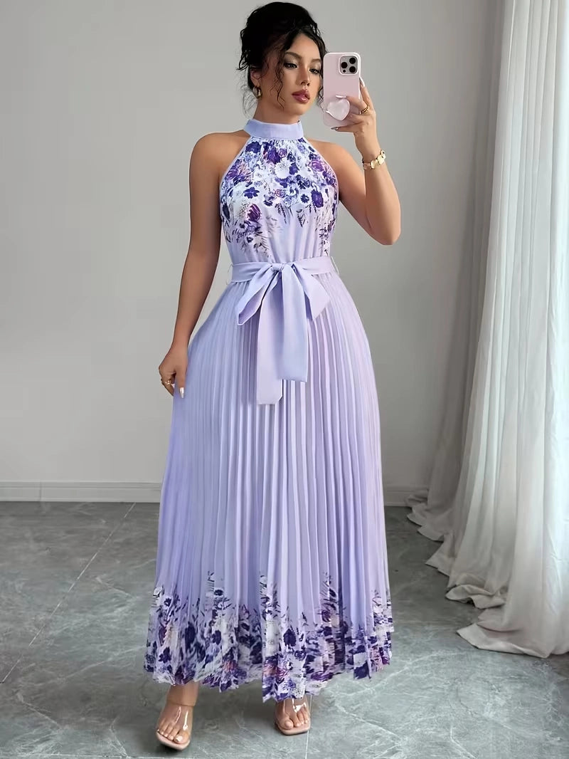 Women's Summer Floral Halter Dress