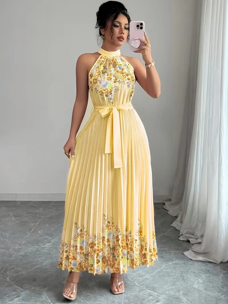 Women's Summer Floral Halter Dress