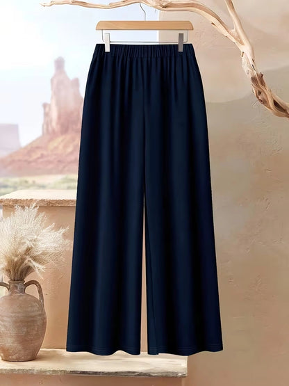 Plus Size Floral Elegance Co-Ord Set with Asymmetrical Tunic & Wide-Leg Pants
