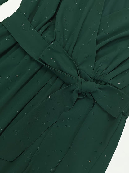 Women’s Dark Green Sequin Maxi Dress