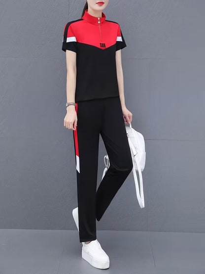Women's Summer Relaxed Fit Co-Ord Set | Casual Short Sleeve Top & Wide-Leg Pants