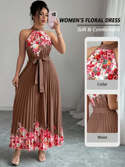 Women's Summer Floral Halter Dress