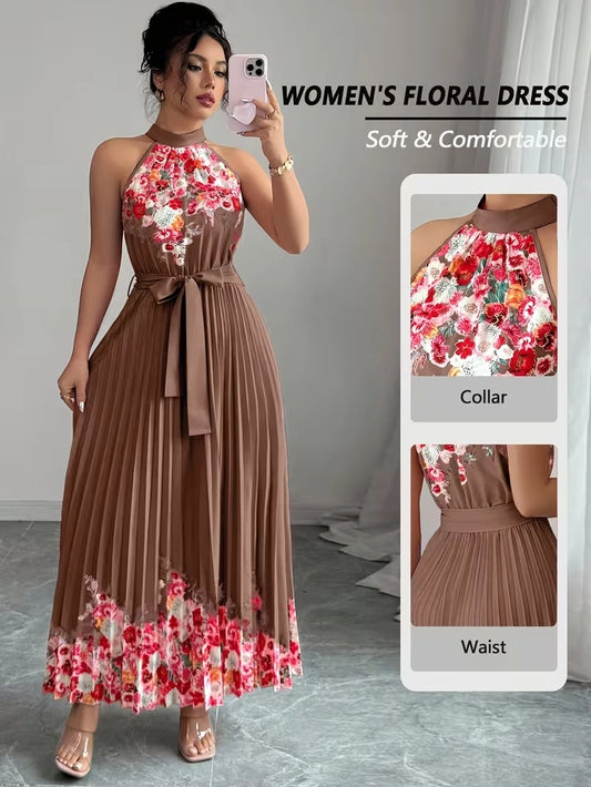 Women's Summer Floral Halter Dress