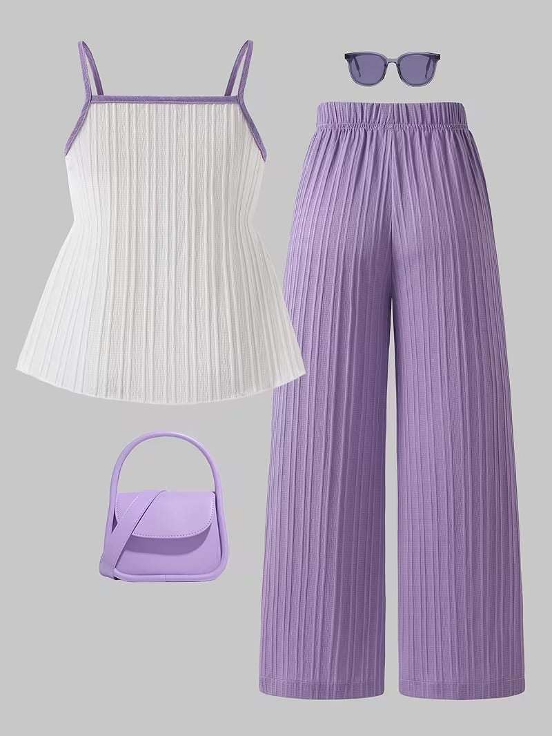 Trendy Girls Bow Tie Co-Ord Set