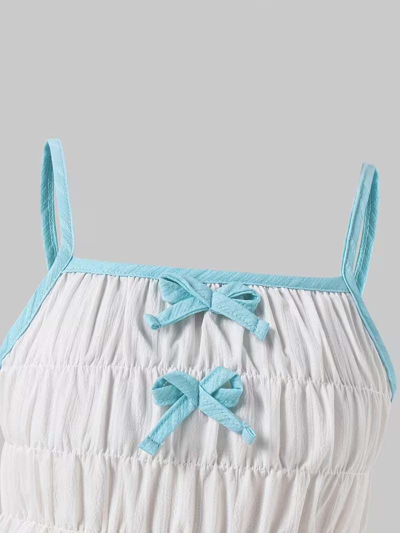 Trendy Girls Bow Tie Co-Ord Set