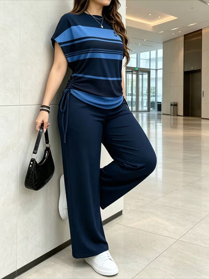 Stylish Stripe Top & Pants Set