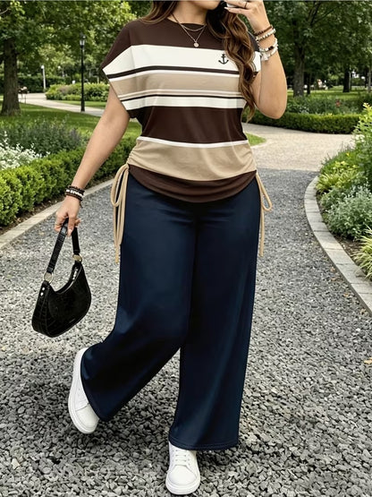 Stylish Stripe Top & Pants Set
