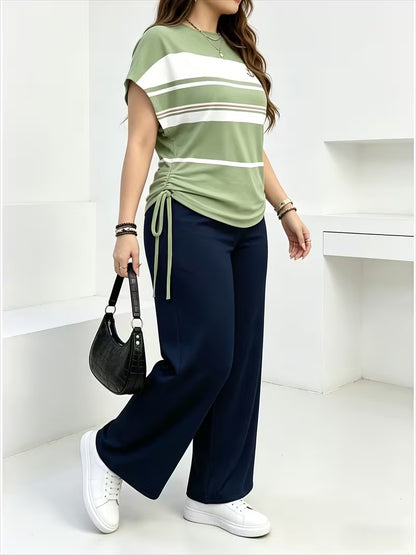 Stylish Stripe Top & Pants Set