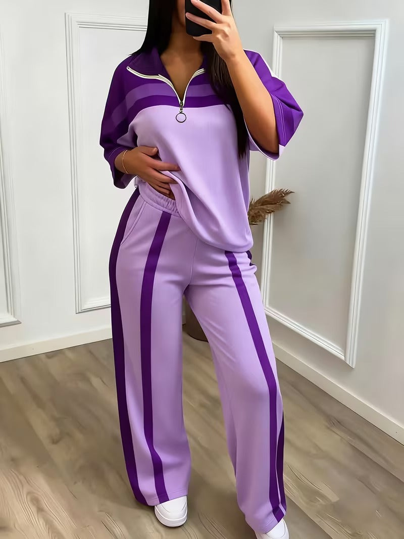 Women's Sporty Half-Zip Co-Ord Set