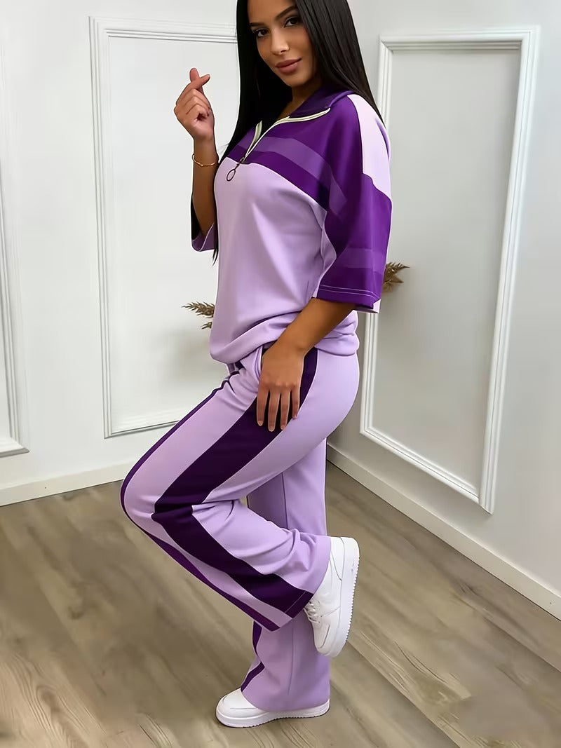 Women's Sporty Half-Zip Co-Ord Set