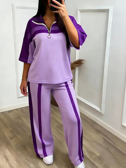 Women's Sporty Half-Zip Co-Ord Set
