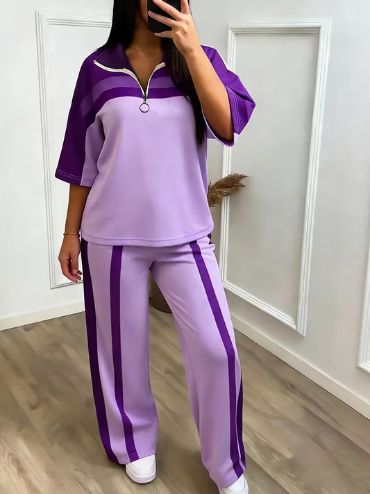 Women's Sporty Half-Zip Co-Ord Set
