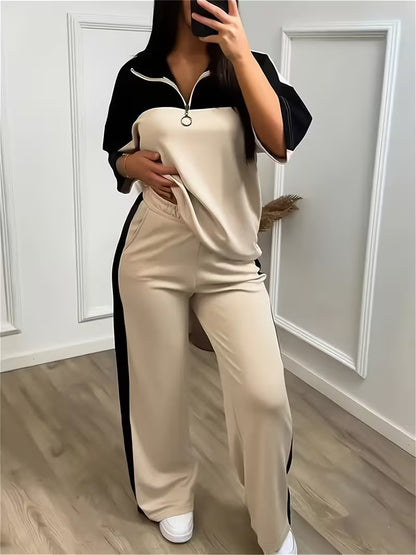 Women's Sporty Half-Zip Co-Ord Set