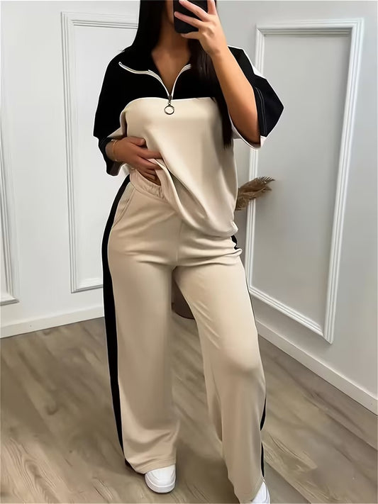 Women's Sporty Half-Zip Co-Ord Set