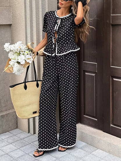 Women's Chic Striped Lounge Co-Ord Set with Slit Vest & Pants