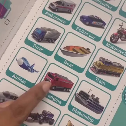 Talking Educational Book for ABCs, Numbers, Phonics, Transportation & Musical Instruments (Ages 3+)