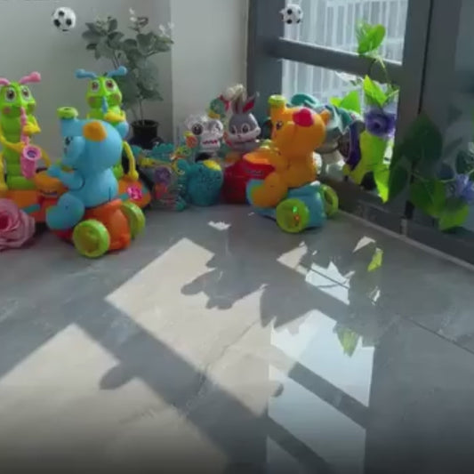 Interactive Musical Elephant Plush Toy with Drumming, Lights & Dancing Action for Kids