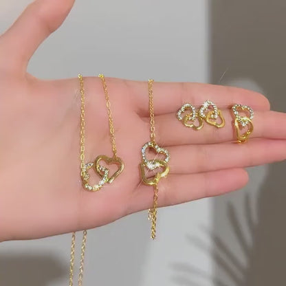 Heart-Shaped Jewellery Set for Women (5 PCS Elegant Gift Set)
